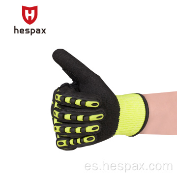 Hespax Custom TPR Gloves Trabajo industrial recubierto de látex